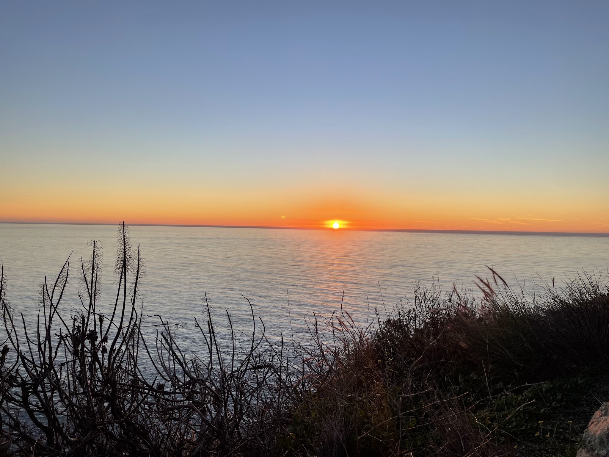View of sunset over an ocean