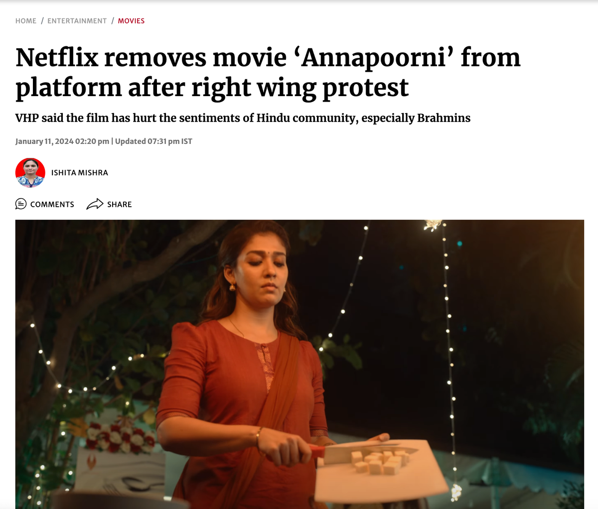 Annapoorani depicts the many hurdles a woman has to cross to achieve her career dream, within and outside her family